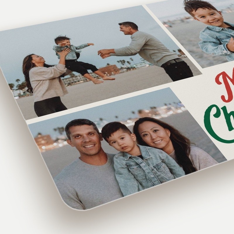Retro Script Collage Holiday Card