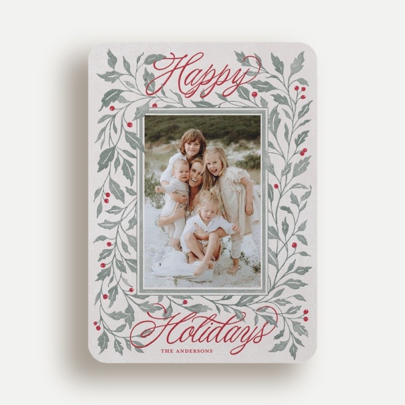 Holly Frame Holiday Card