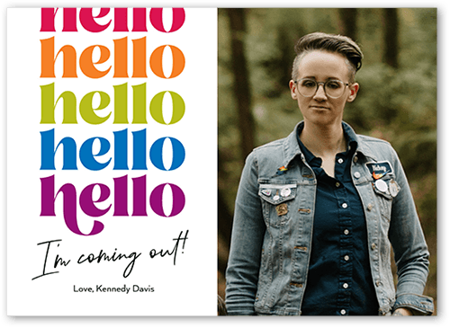 Retro Reveal 5x7 White  Pride Card