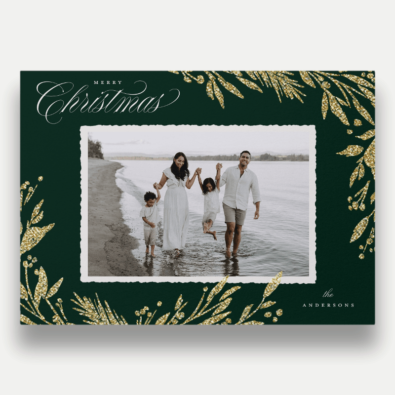 Shimmering Botanical Holiday Card