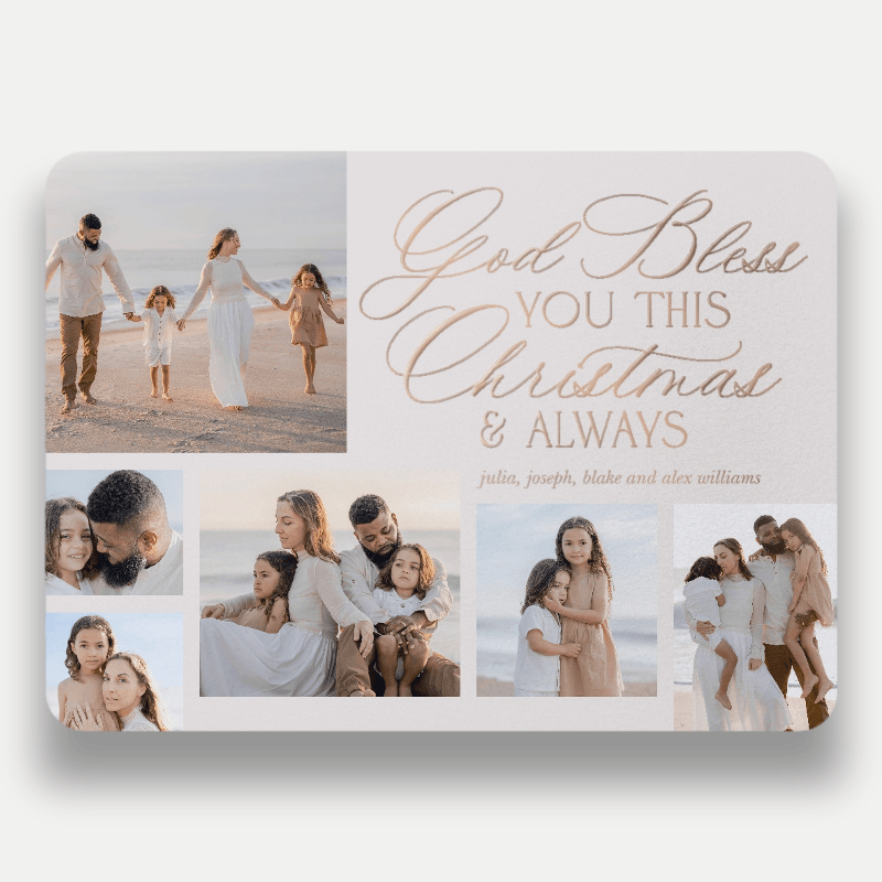 Blessed Script Religious Christmas Card