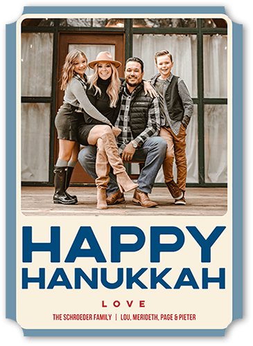 Vintage Joyous 5x7 White  Holiday Card