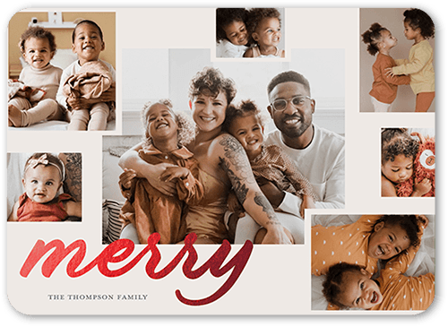 Jolly Collage 5x7 Red  Holiday Card