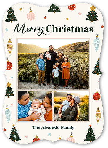 Seasonal Vintage 5x7 Beige  Holiday Card