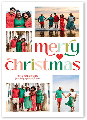 Lighthearted Lettering 5x7 White  Holiday Card