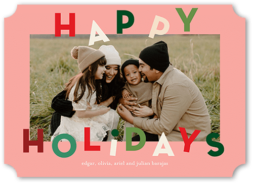 Playfully Bright 5x7 Pink  Holiday Card