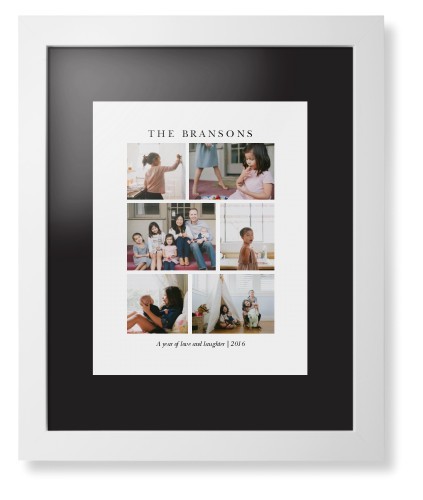Framed Prints: Gallery Montage of Memories White Contemporary Frame Black Top & Bottom Mat 11x14 White 5+ Photos Shutterfly