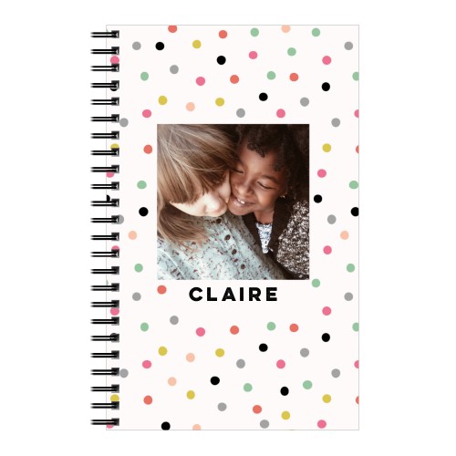 Colorful Speckles 5x8 Black  Small Notebook