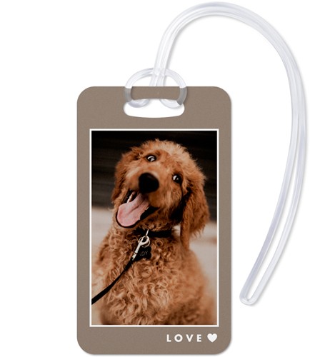 Modern Heart Name 2x4 Gray  Luggage Tag