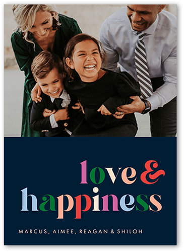 Bright Color Burst 5x7 Blue  Holiday Card