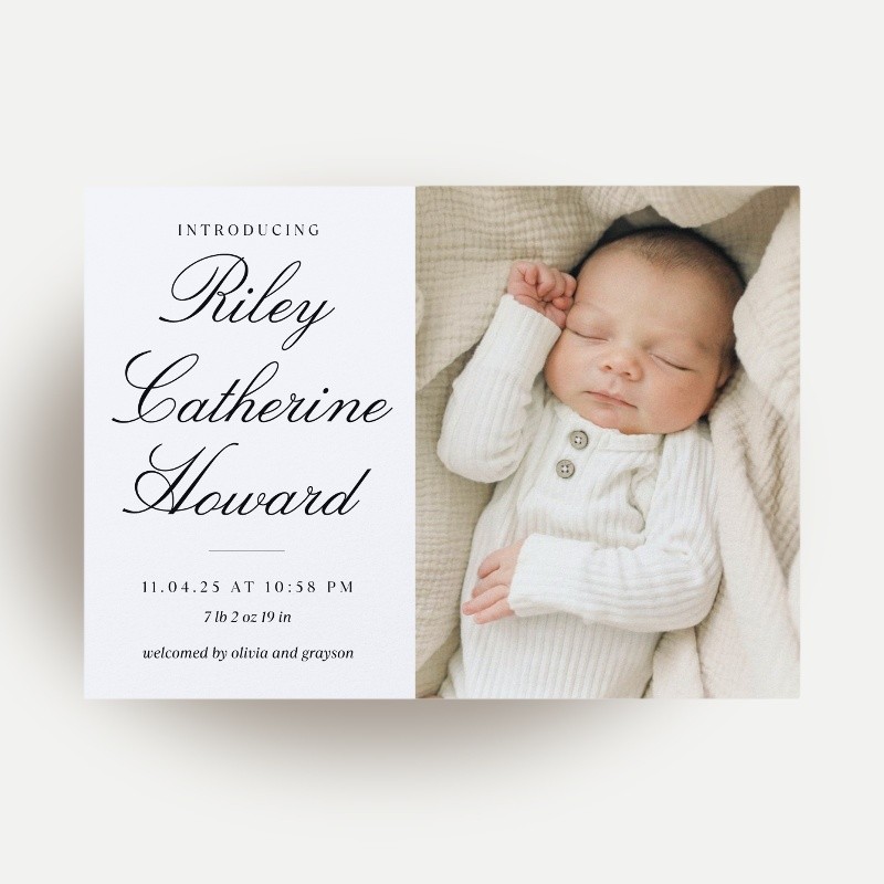 Elegant Announcement Birth Announcement