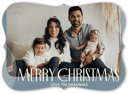 Dazzling Rings 5x7 Gray  Holiday Card