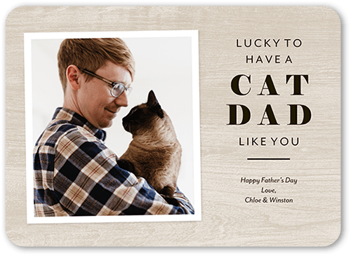 Cat Dad 5x7 Beige  Father's Day Card