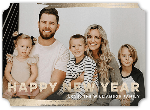 Radiant Brushstroke 5x7 Yellow  Holiday Card