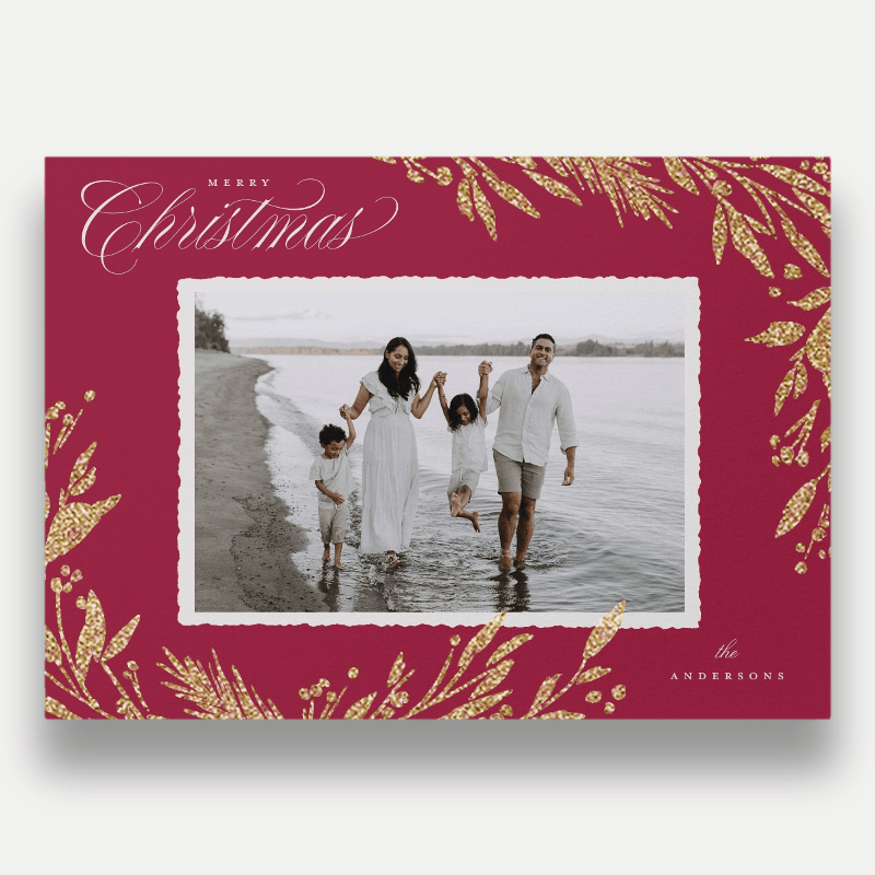 Shimmering Botanical Holiday Card