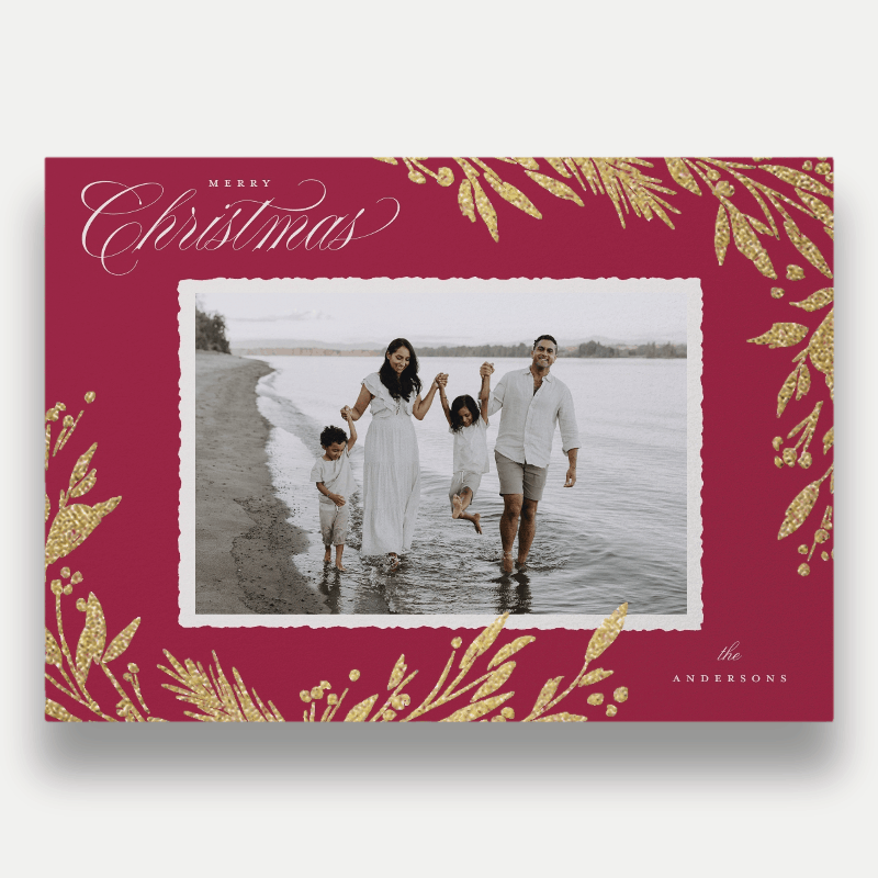 Shimmering Botanical Holiday Card