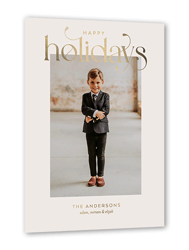 Luxurious Merry 5x7 Gray  Holiday Card