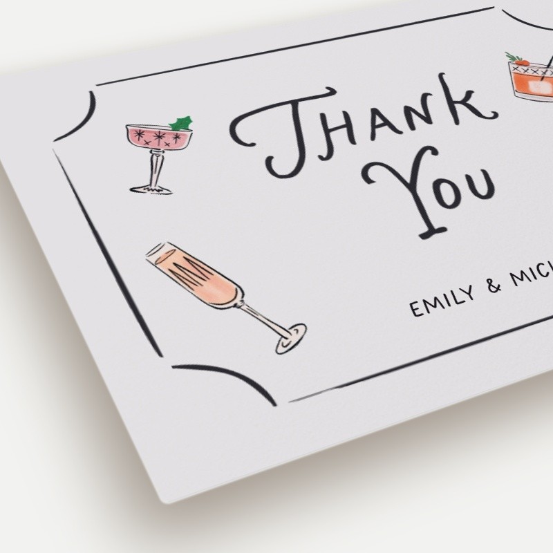 Framed Drinks Thank You Card