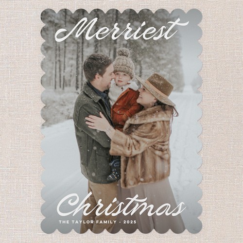 Retro Rave 5x7 White  Holiday Card