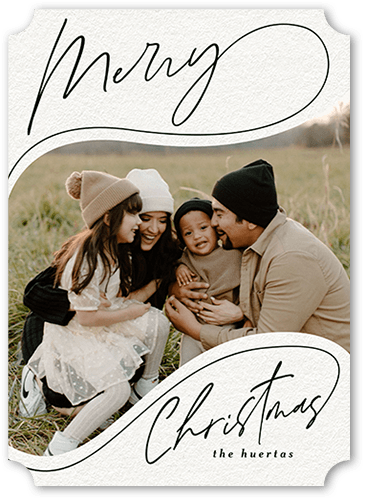 Blessings Script 5x7 Green  Holiday Card