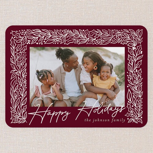 Elegant White And Red Holiday Cards