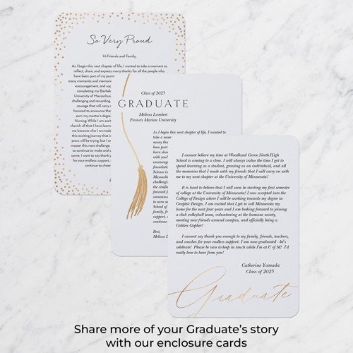 Brilliant Brushstroke 5x7 White  Graduation Announcement