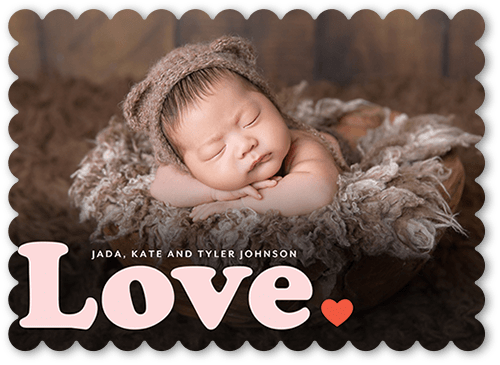 Honest Love 5x7 Pink  Valentine's Day Card