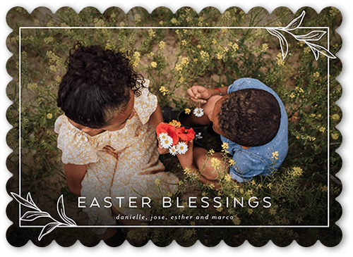 Foliage Edge 5x7 White  Easter Card