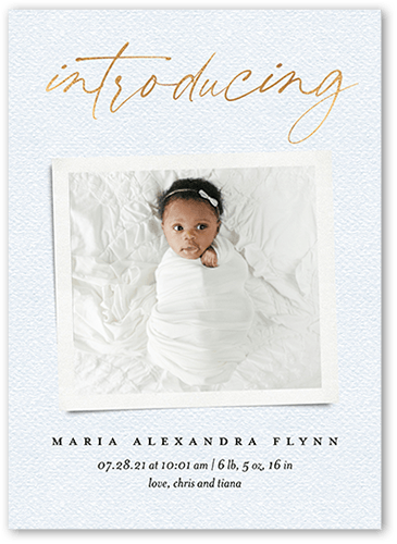 Elegant Blue Baby Announcement Cards