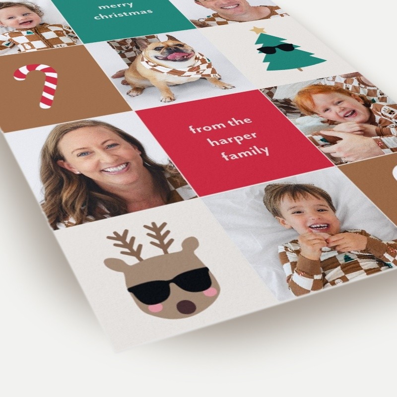 Little Sleepies Holiday Checks Holiday Card