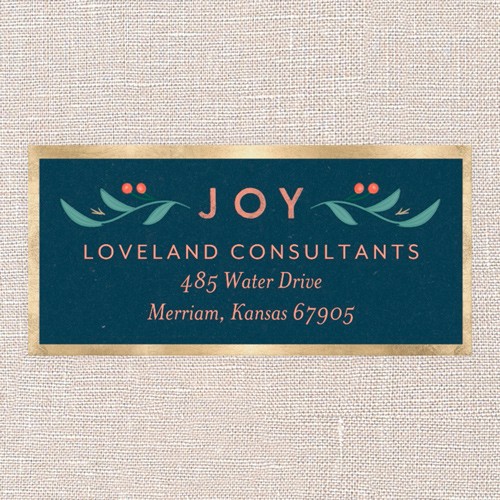 Address Labels: Holly Whimsy 1 1/8x2 3/8 Set of 24 Blue Shutterfly