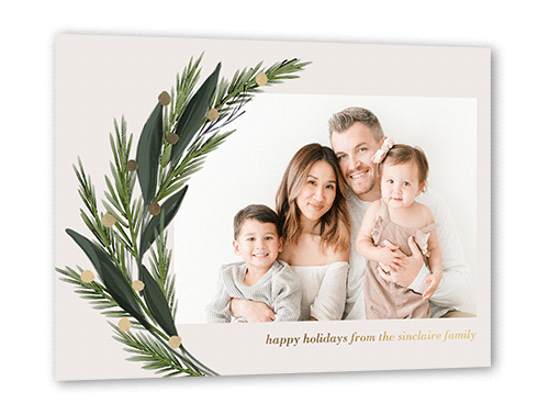 Fresh Pine 5x7 Gray  Holiday Card