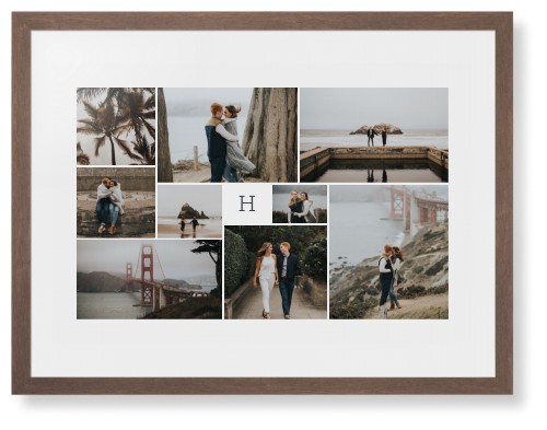 Classic Monogram Gallery of Nine 24x36 Multicolor  Framed Print