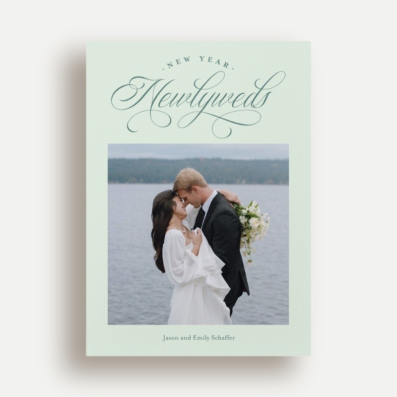 Flourished Newlyweds New Year's Card