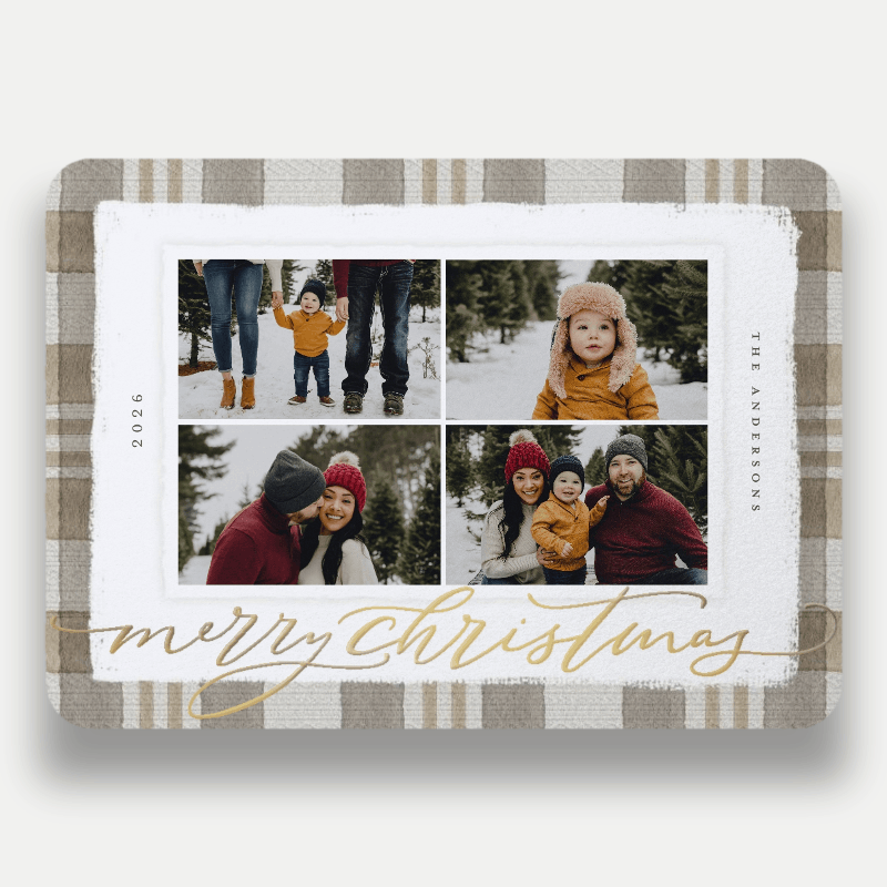 Signed Plaid Holiday Card
