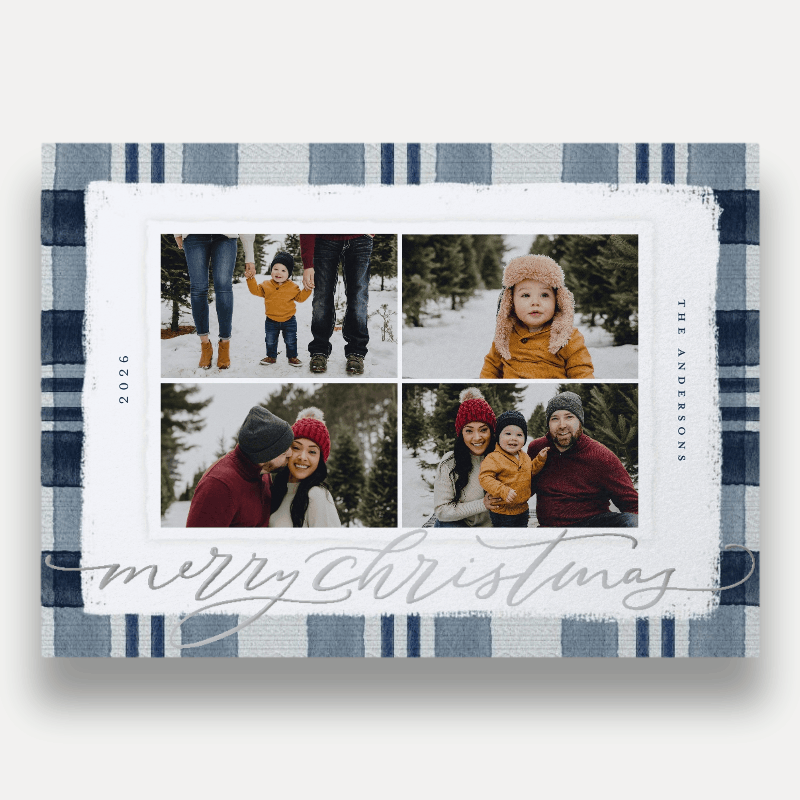 Signed Plaid Holiday Card