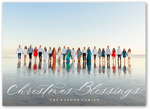 Elegant Letters 5x7 White  Holiday Card