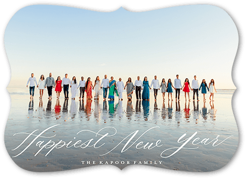 Elegant Letters 5x7 White  Holiday Card