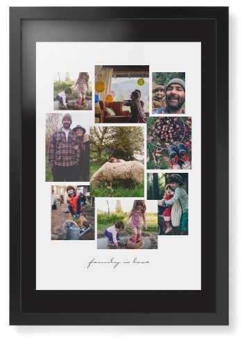 Framed Prints: Gallery Collage of Nine Black Contemporary Frame Black Top Mat 20x30 White 5+ Photos Shutterfly