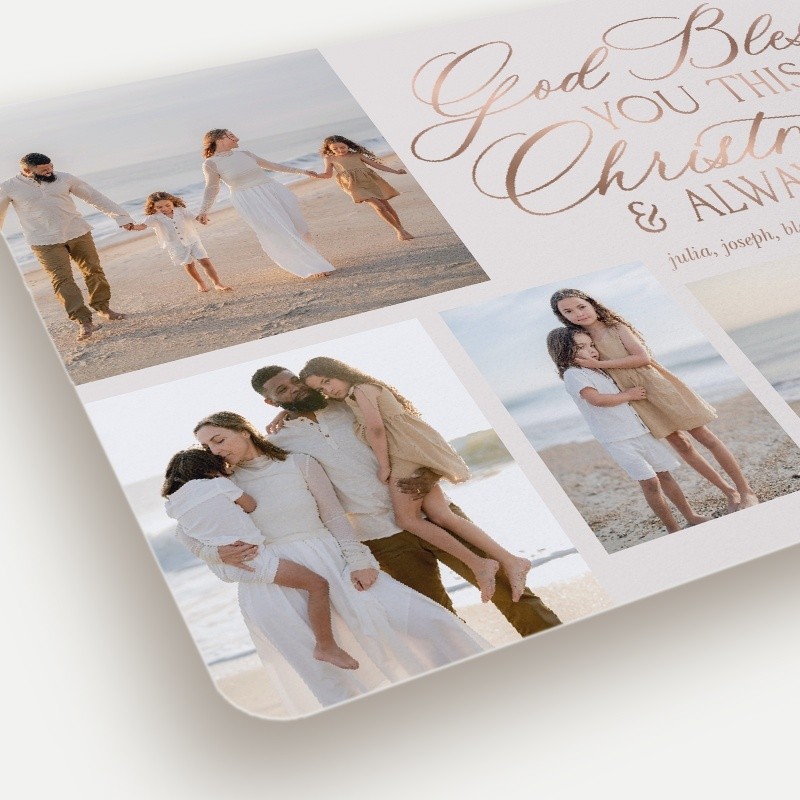 Blessed Script Religious Christmas Card