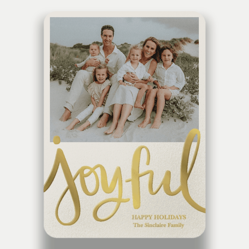 Brushed Joyful Holiday Card