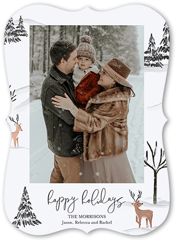 Winter Wonders 5x7 White  Holiday Card