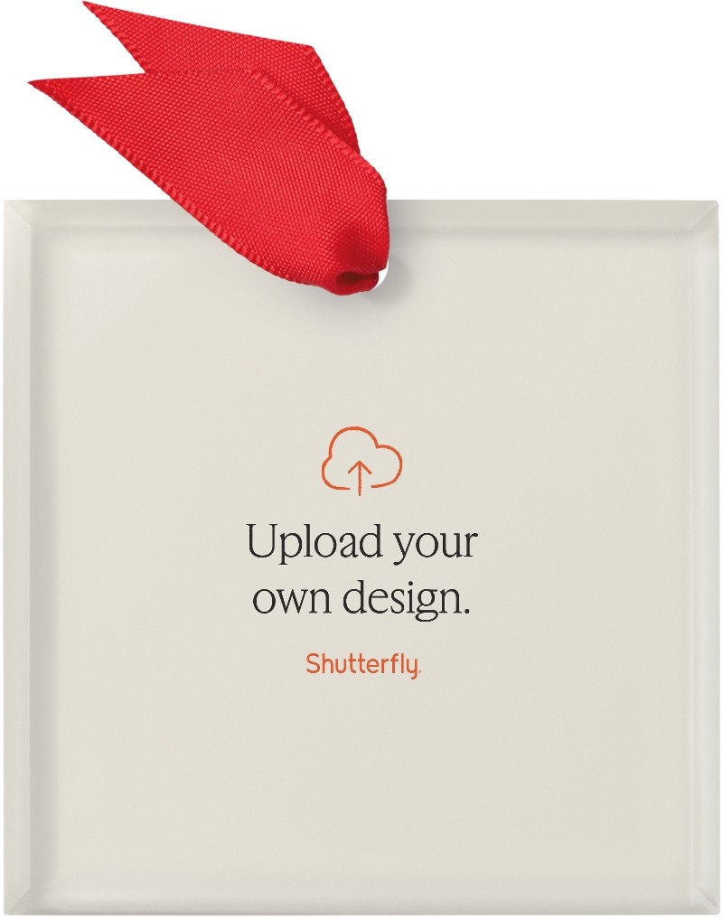 Upload Your Own Design 3x3 White  Glass Ornament