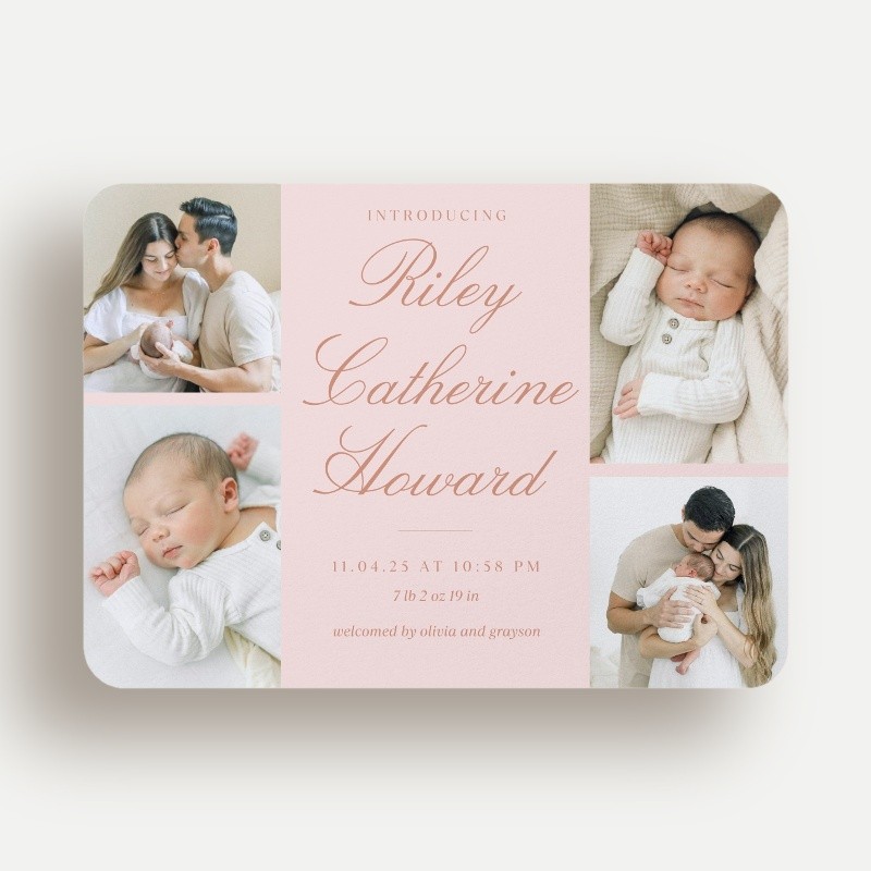 Elegant Announcement Birth Announcement