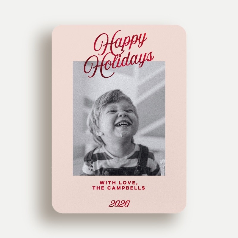 Tilted Script Holiday Card