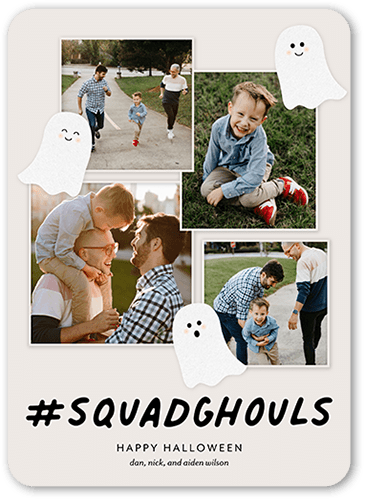 Squad Ghouls 5x7 Gray  Halloween Card