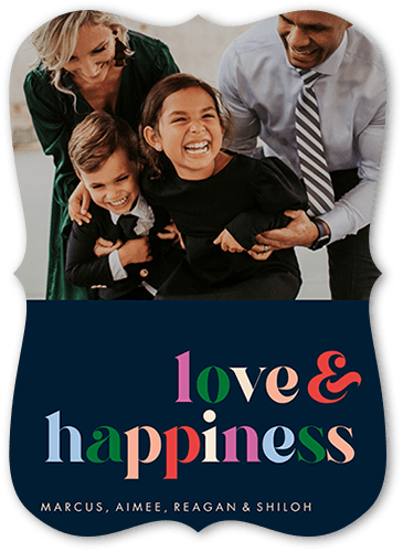 Bright Color Burst 5x7 Blue  Holiday Card