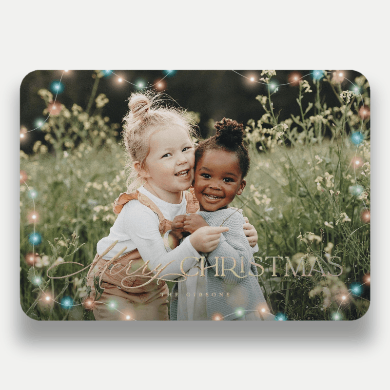String Light Frame Holiday Card