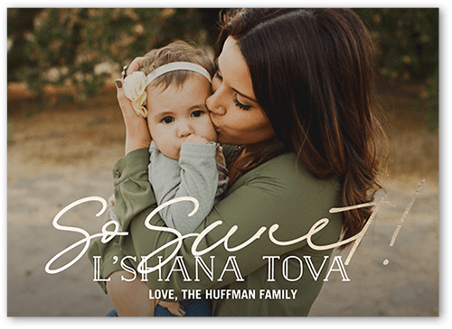 So Sweet 5x7 Yellow  Rosh Hashanah Card