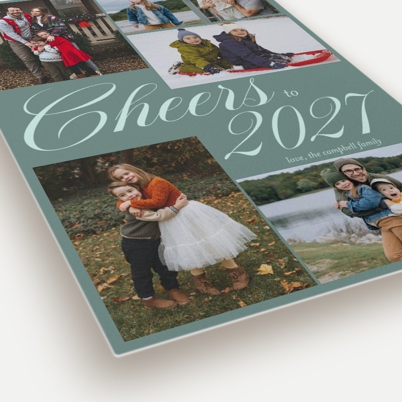 Grand Cheers Script New Year's Card